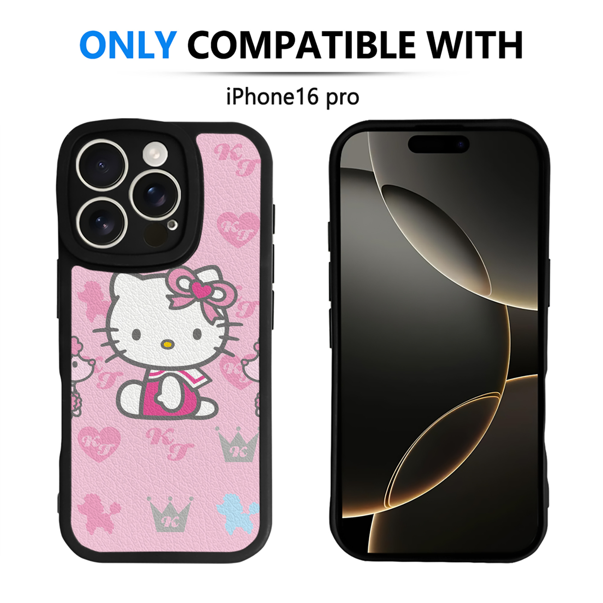 （画像用） Hello Kitty ハローキティ 【iPhone 16シリーズ対応】シリコンスマホケース（レザー調） 材質：シリコン